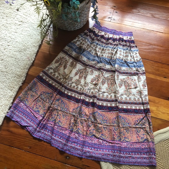 Gypsy boho broomstick skirt long maxi spell S M hippie bohemian free spirit - Picture 6 of 11